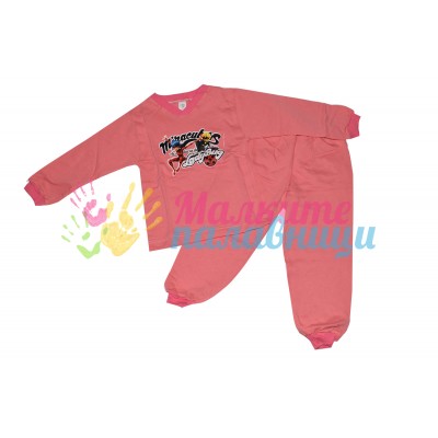 Детска ватирана пижама - Калинката в тъмно розово